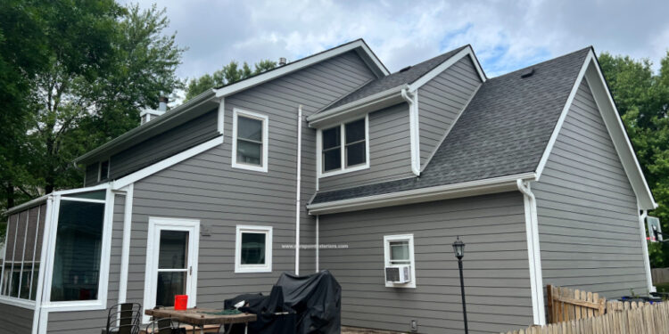 James Hardie Aged Pewter Siding in Olathe, KS | Sure Point Exteriors